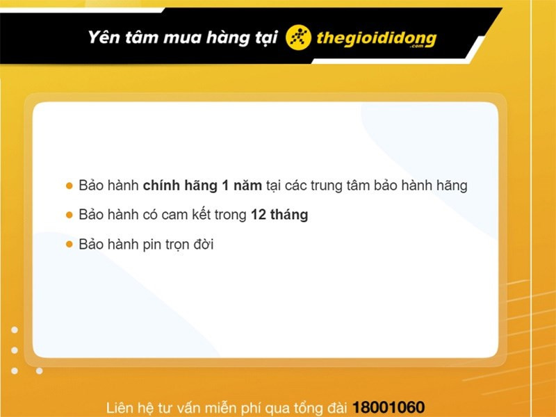 Chính sách bảo hành đồng hồ cơ lộ máy Thụy Sĩ tại Thegioididong.com