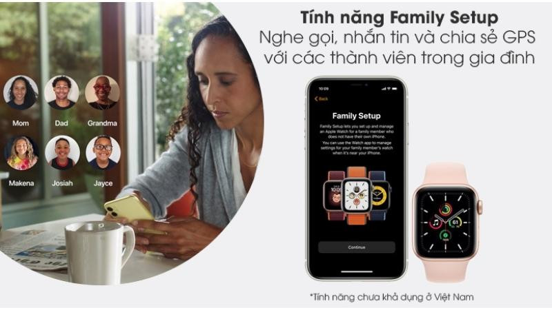 Tính năng kết nối gia đình trên Apple Watch SE, giúp đồng hồ thông minh nghe gọi chống nước trở nên hữu ích hơn
