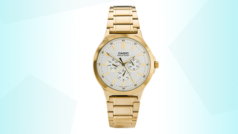 Đồng hồ Casio MTP-V300G-7AUDF dây kim loại màu vàng nổi bật
