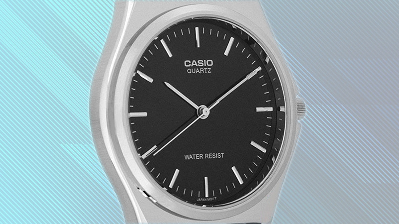 Mặt kính khoáng Mineral trên đồng hồ Casio dây kim loại nam có độ bền cao