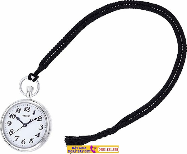 Đồng hồ bỏ túi Seiko dành cho ngành đường sắt, máy Quartz màu đen, một ví dụ về đồng hồ quả quýt cao cấp với độ bền và độ chính xác cao.