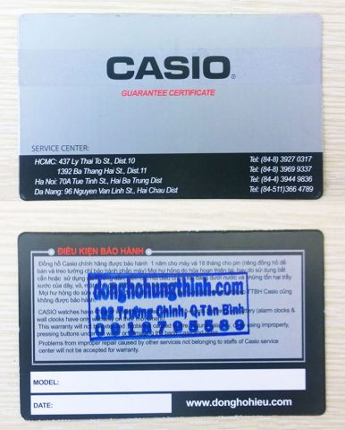 Thẻ Bảo Hành Đồng Hồ Casio: Hướng Dẫn Chi Tiết Từ A Đến Z