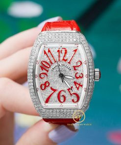 Đồng hồ Franck Muller Vanguard V32 nữ thép đính kim cương, phiên bản đã qua sử dụng