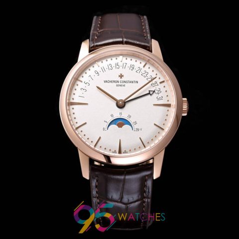 Thiết kế mặt số đồng hồ Vacheron Constantin Geneve fake màu vàng hồng sang trọng