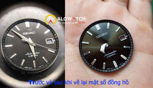 Khám phá kết quả vẽ lại mặt số đồng hồ ấn tượng trước và sau khi được Alowatch phục hồi