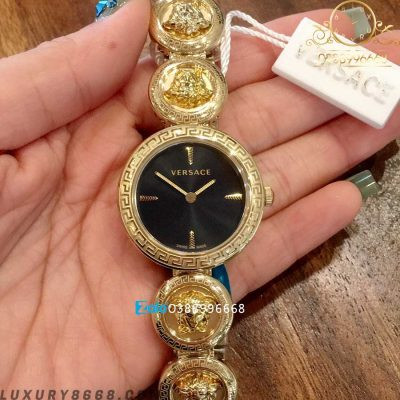 đồng hồ nữ dây kim loại mạ vàng sang trọng
