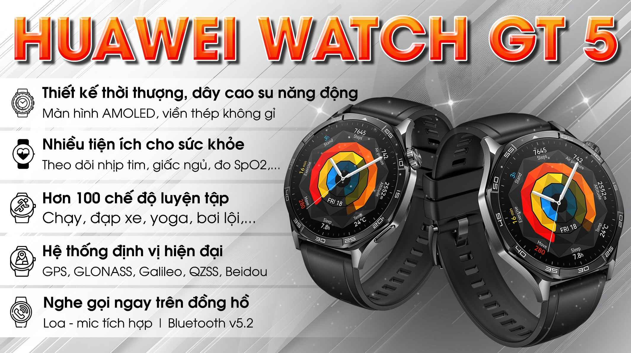 Nghe nhạc và điều khiển trình phát một cách độc lập trên đồng hồ thông minh Huawei Watch GT 5.