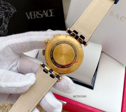 Đồng hồ cặp Versace dây da màu xanh, biểu tượng của đồng hồ cặp dây da cao cấp