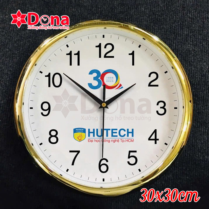 Đồng hồ treo tường 30cm vành xi vàng sang trọng