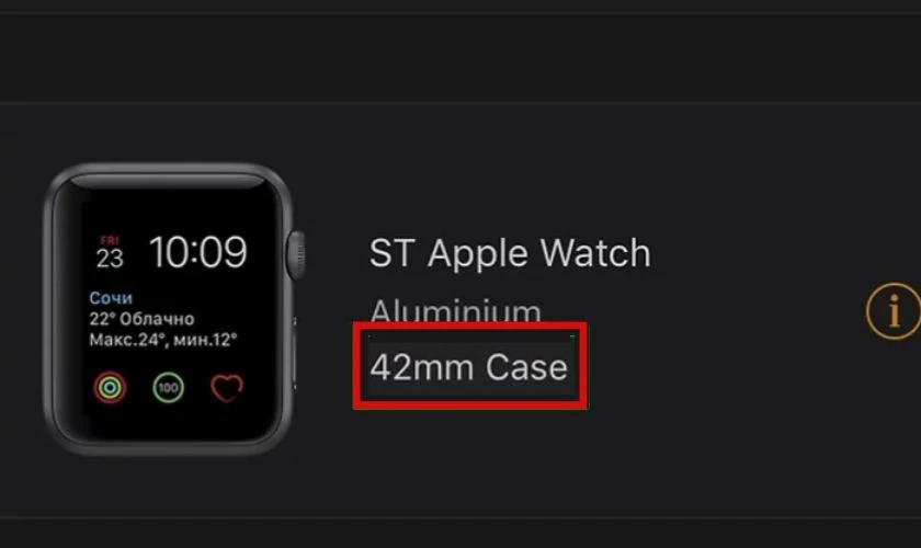 Kiểm tra kích thước màn hình Apple Watch trước khi lắp dây