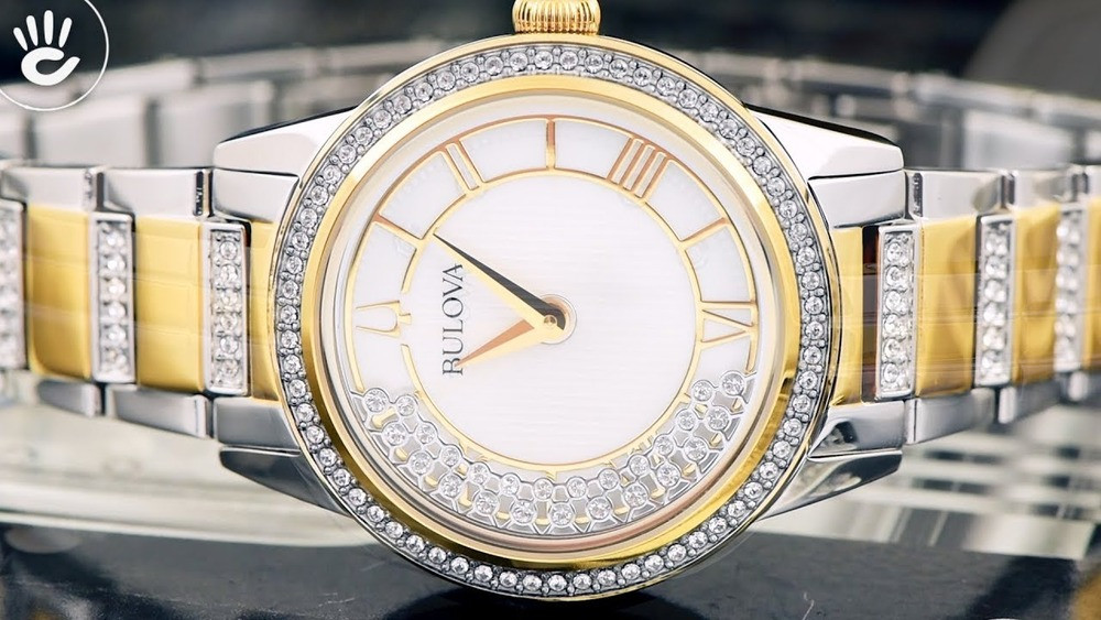 Đồng hồ Bulova 98L245 với mặt ngọc trai và pha lê Swarovski