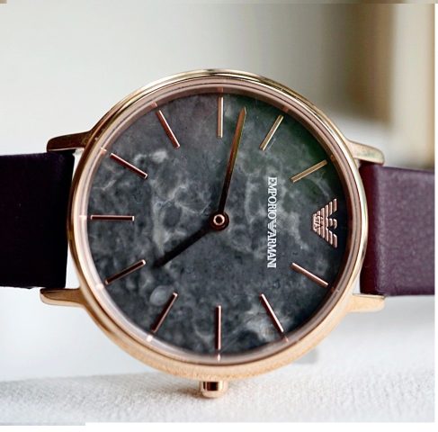 Đồng hồ Emporio Armani nữ dây da AR11171 mặt đá tím sậm