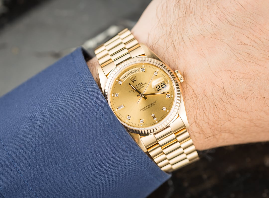 Đồng hồ Rolex Day-Date bằng vàng khối sang trọng