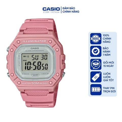 Đồng hồ Casio điện tử màu hồng
