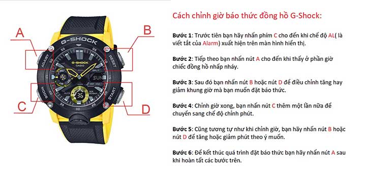 Cách Chỉnh Đồng Hồ G-Shock GA-2000 Chi Tiết Từ A Đến Z