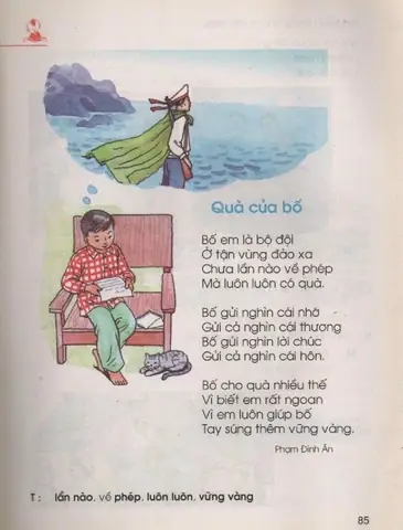 Bài thơ Quà của bố Tiếng Việt lớp 1: Ý nghĩa và cách dạy