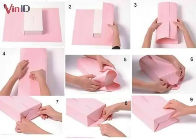 1. Cách gói quà hình chữ nhật đơn giản, tinh tế