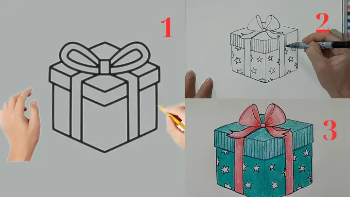 Hướng dẫn chi tiết cách vẽ hộp quà sinh nhật đơn giản