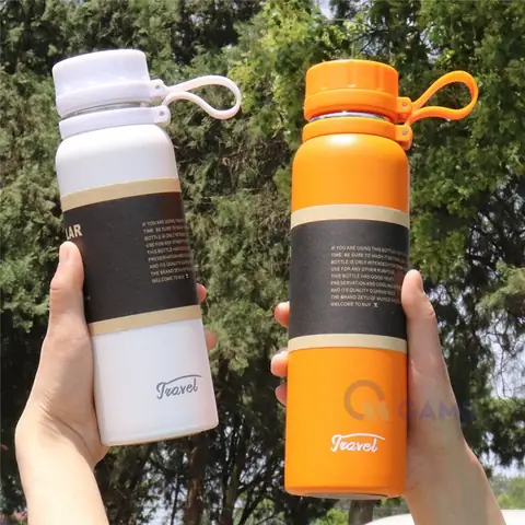 Bình giữ nhiệt có quai xách silicone 850ml