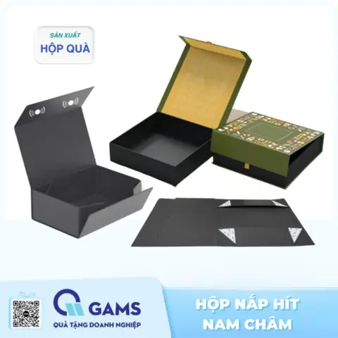 Sản xuất hộp quà giấy cứng hộp nắp hít nam châm
