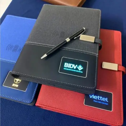 Sổ bia da cao cấp đa năng in logo doanh nghiệp