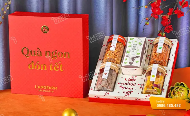 Mẫu hộp đựng quà Tết L'angfarm