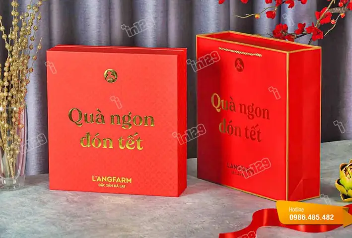 Mẫu hộp đựng quà Tết L'angfarm