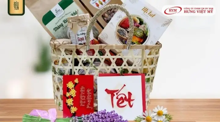 Giỏ quà biếu Tết đẹp, ý nghĩa