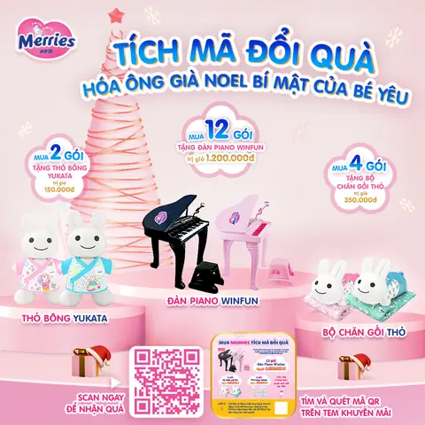 Mua bỉm Merries tặng quà: Cách săn ưu đãi tốt nhất cho mẹ bỉm?