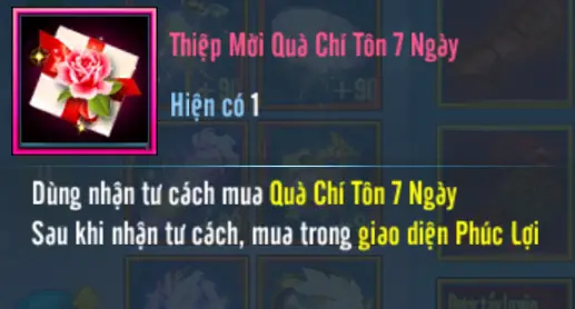 Quà Chí Tôn 7 Ngày VLTKM: Hướng Dẫn Chi Tiết Cho Người Chơi