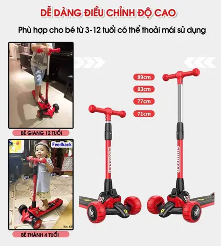 Xe trượt Scooter BBT Global 2 trong 1 có đèn và nhạc SK1306N