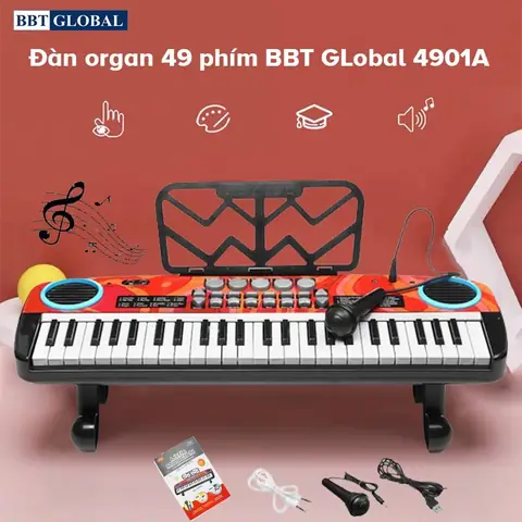 4. Đồ chơi âm nhạc đàn organ cho bé 49 phím 4901A - Phát triển tài năng cho bé