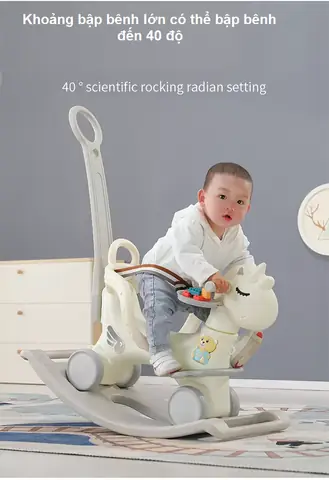3. Ngựa bập bênh kết hợp chòi chân 4 trong 1 RK-511B - Rèn luyện thể chất cho bé