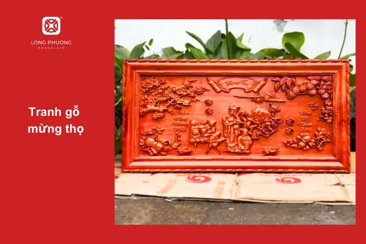 Tranh gỗ mừng thọ