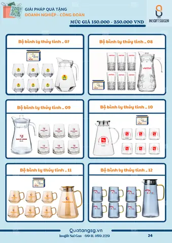 Bộ bình ly thủy tinh