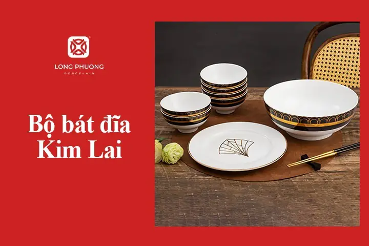 3.9 Bộ bát đĩa Kim Lai mạ vàng