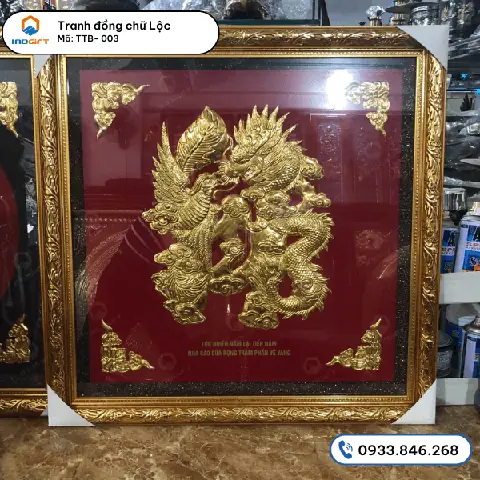 Tranh Chữ Lộc Hoá Rồng Quà Tặng Cao Cấp, Quà Biếu Sếp