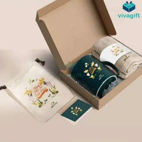 Set khăn, túi, ly sứ Set khăn, túi, ly sứ