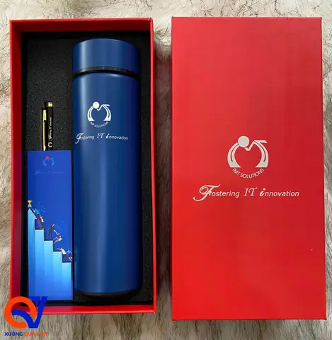 Set quà tặng 20/11 bình giữ nhiệt kèm bút khắc chữ
