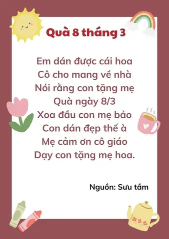 Thơ Quà Mùng 8 Tháng 3: Ý Nghĩa và Cách Chọn Lời Hay Nhất
