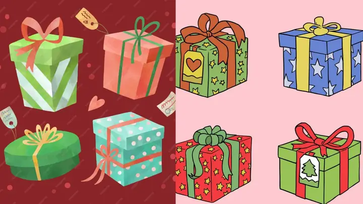 Gợi ý một số ý tưởng vẽ hộp quà Noel đẹp, dễ thương