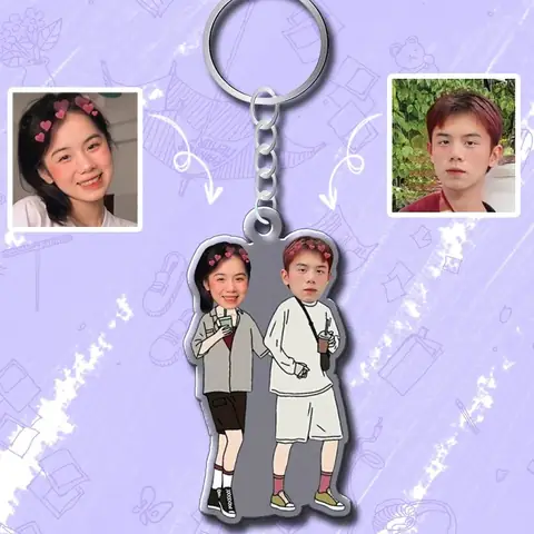2. Móc khoá in hình chibi cute cặp đôi